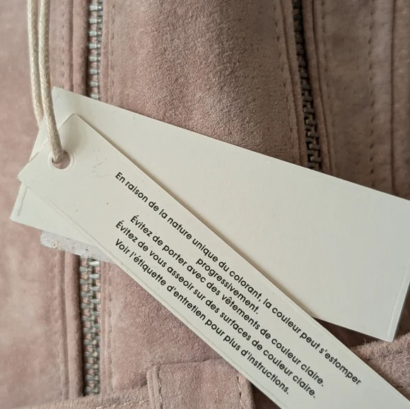 NWT BlankNYC Suede 100% Leather Moto Jacket in Desert Rose SMALL MSRP $198 - Picture 8 of 11